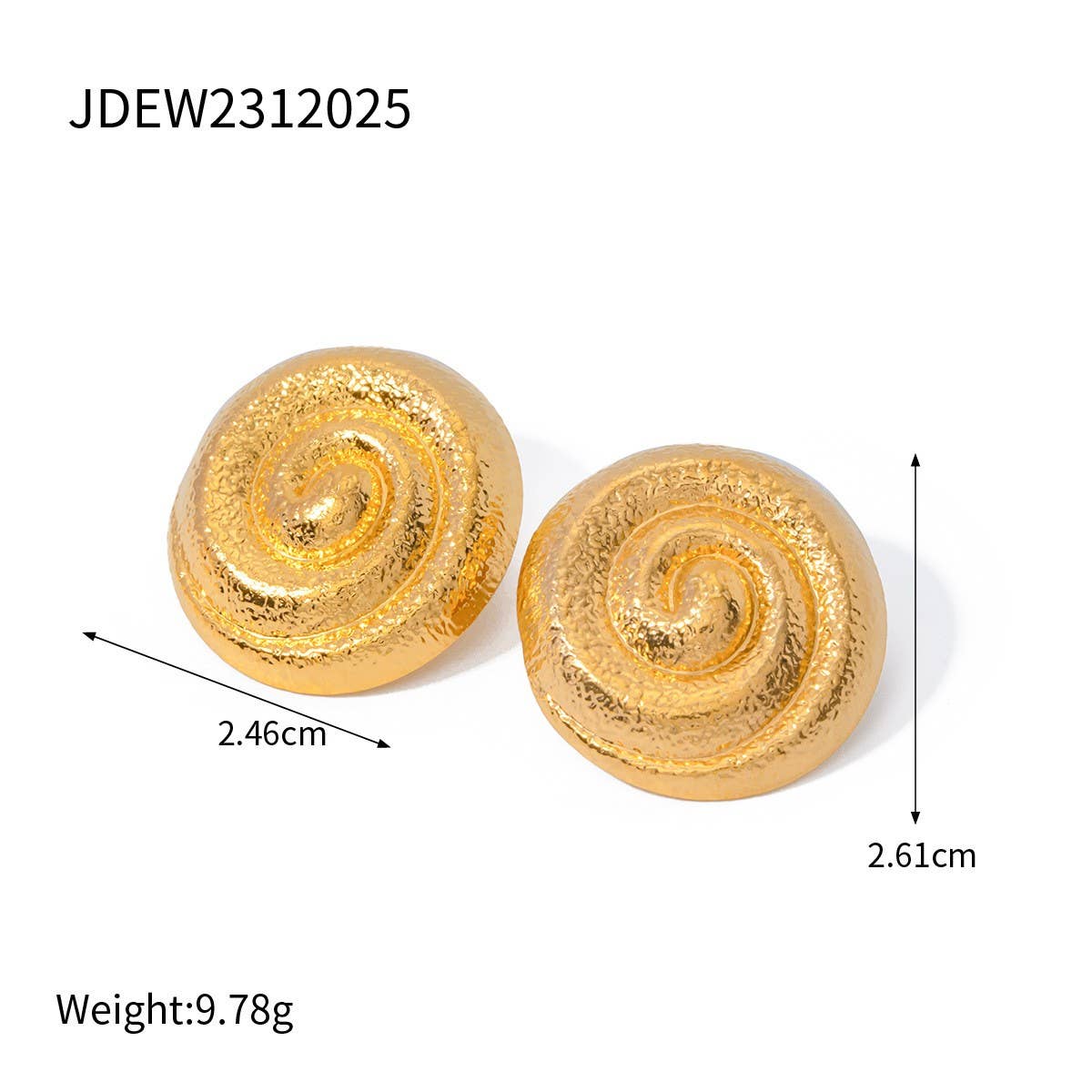 STYLISH HAMMERED SPIRAL HOOP THREE-PIECE SET_CWAJE1372