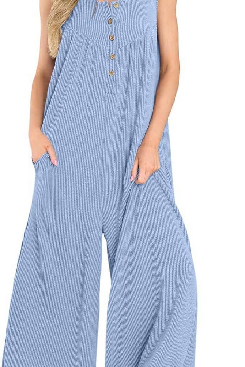 CWSJS0720_SOLID COLOR CASUAL LOOSE POCKET JUMPSUIT