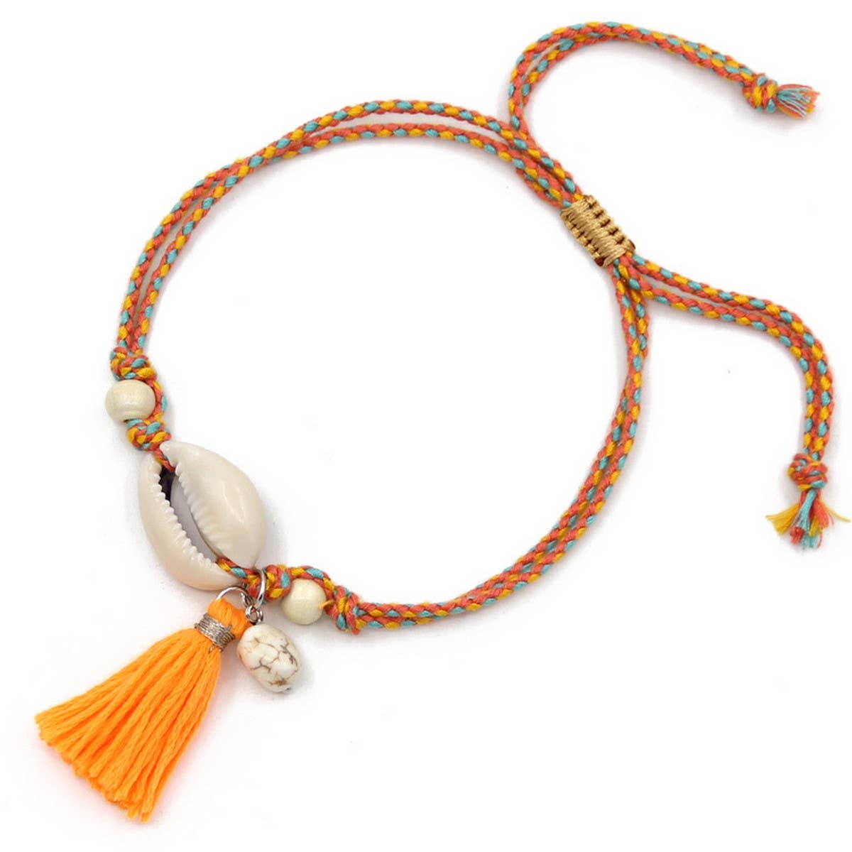 BEACH ACCESSORIES SHELL TASSEL ADJUSTABLE BRACELET_CWMM3567