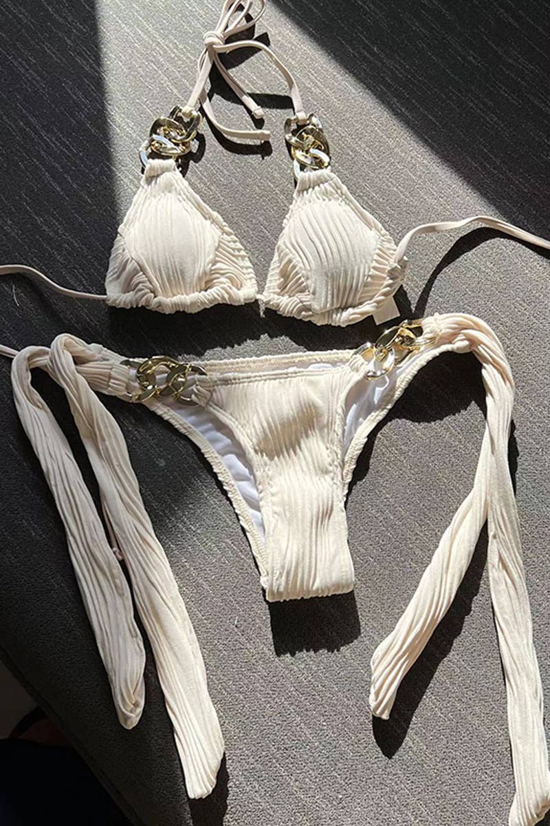 CWMW0788_SPLIT SWIMSUIT CHAIN BIKINI SWIMSUIT