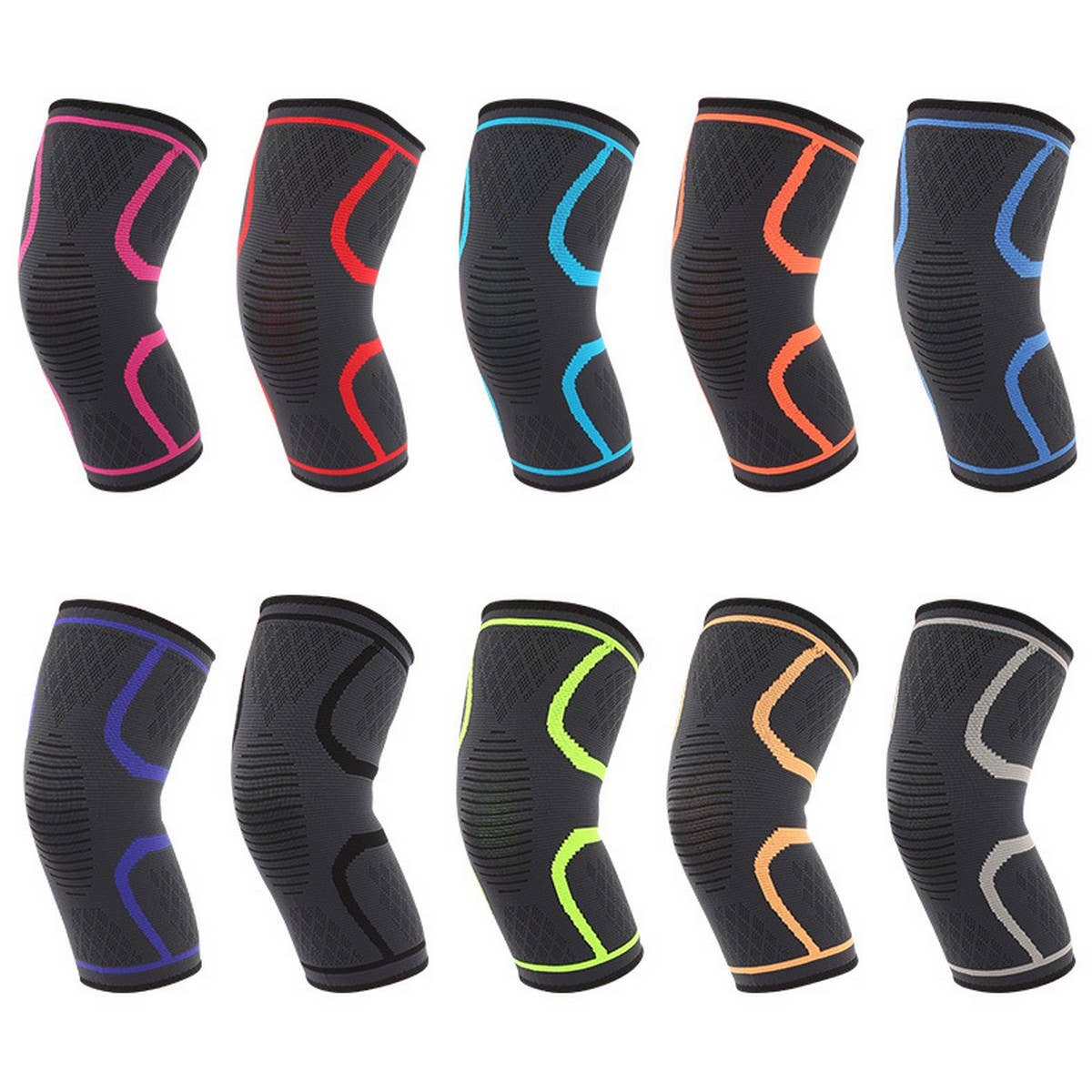 3-Color Elastic Knee Brace, Non-Slip & Warm_CWMM7891