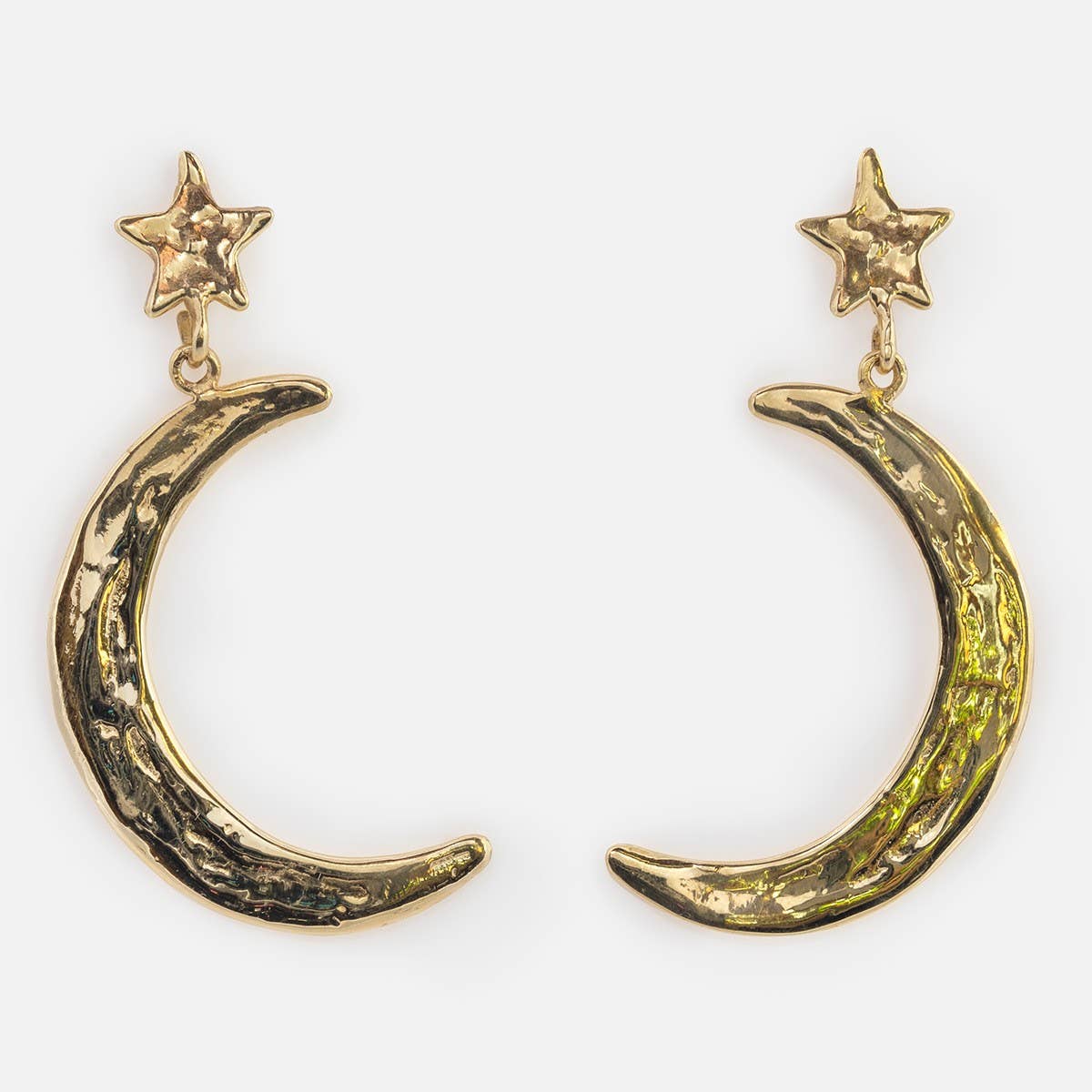 Sun, Moon, Stars, Heart Old Earrings, Retro Design