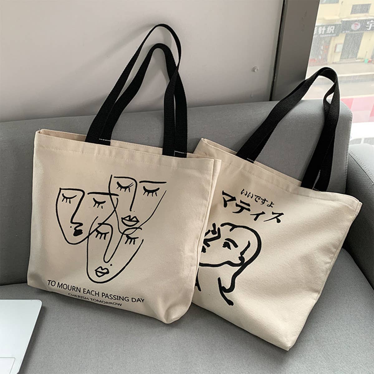 ONE-SHOULDER LARGE-CAPACITY PRINTED CANVAS BAG_CWAB2192
