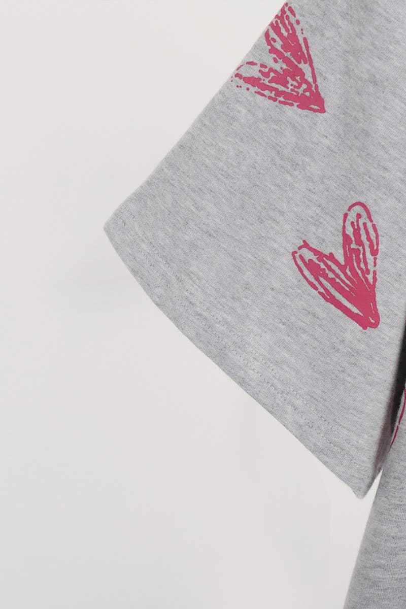 CWTTS1177_HAND-PAINTED HEART PRINT SHORT-SLEEVED T-SHIRT