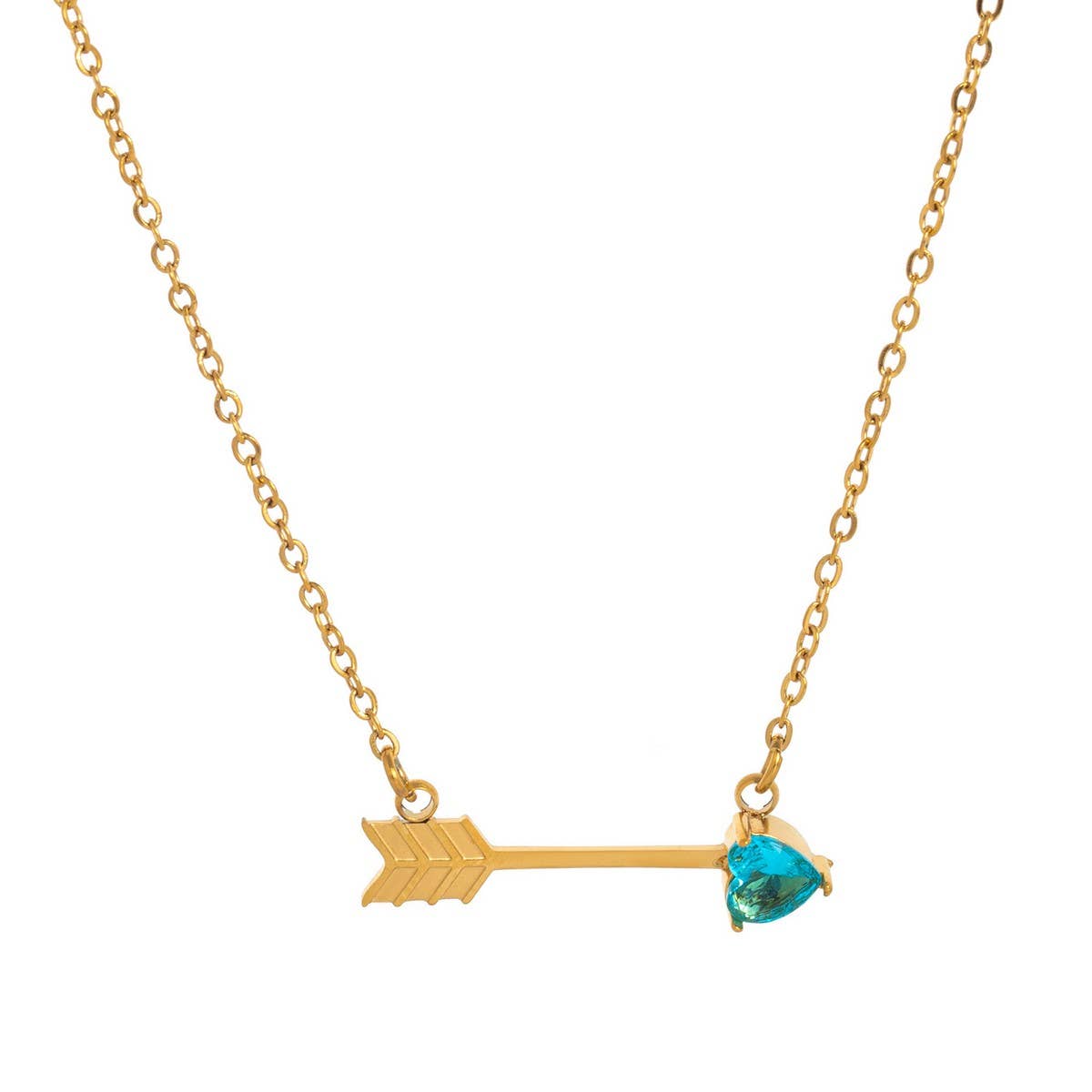 Colorful creative heart-piercing pendant necklace