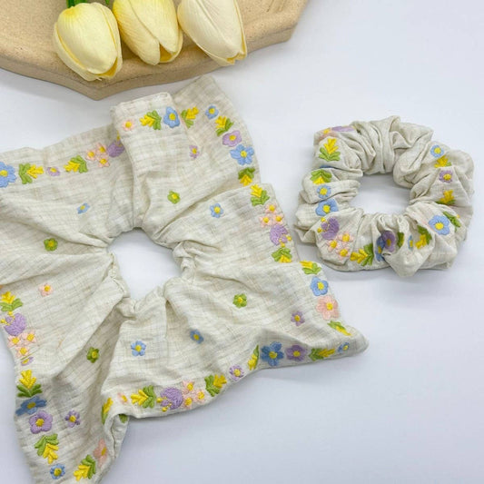 DOUBLE-SIDED EMBROIDERED FLOWER HEADBAND