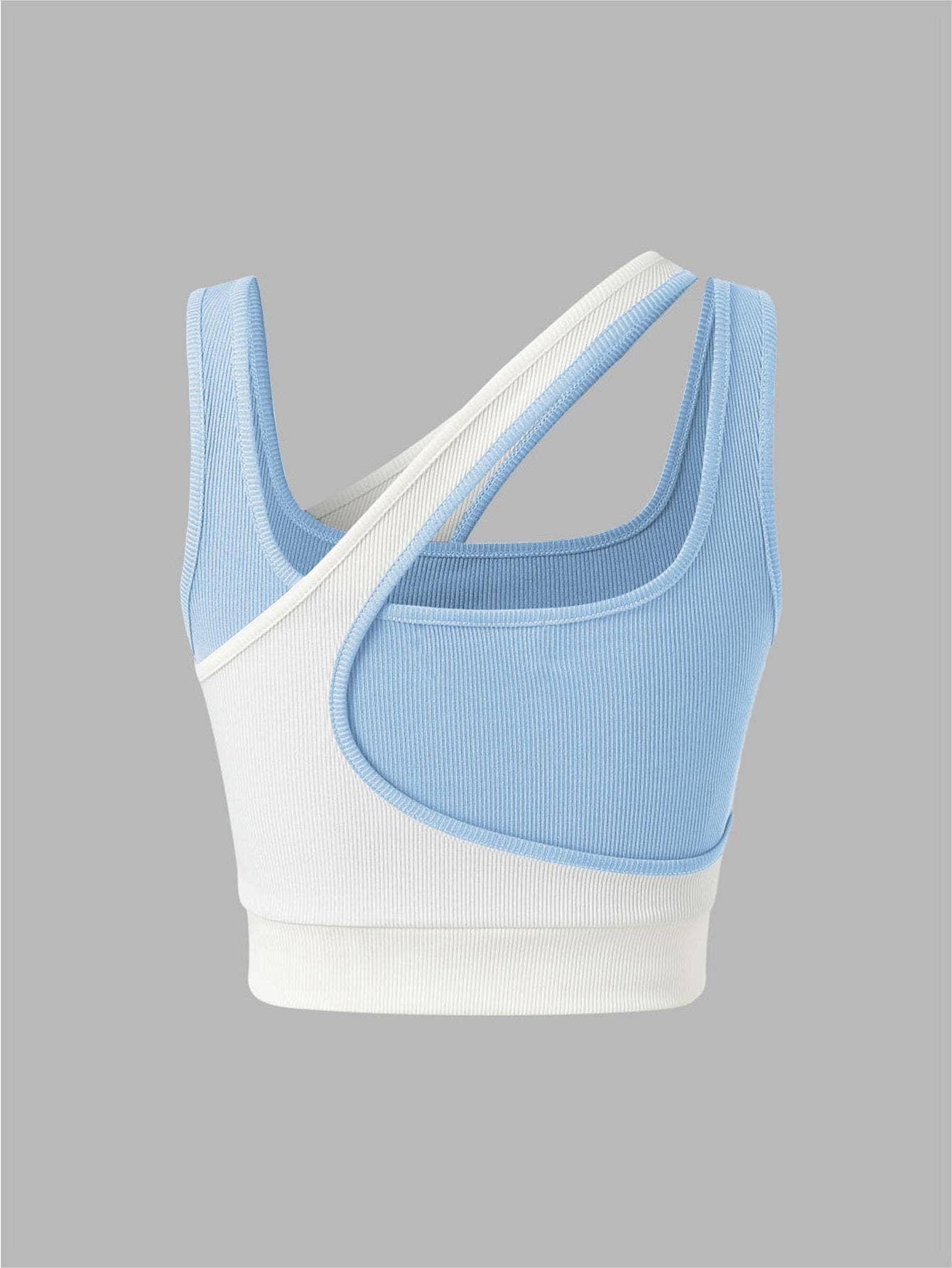 Contrasting colors and stripes form-fitting vest