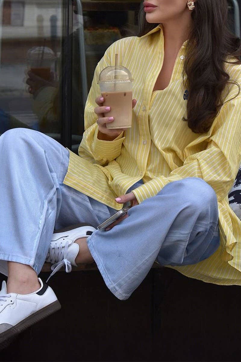 CWTSTL01005_CASUAL VACATION STRIPED BUTTON LONG SLEEVE SHIRT