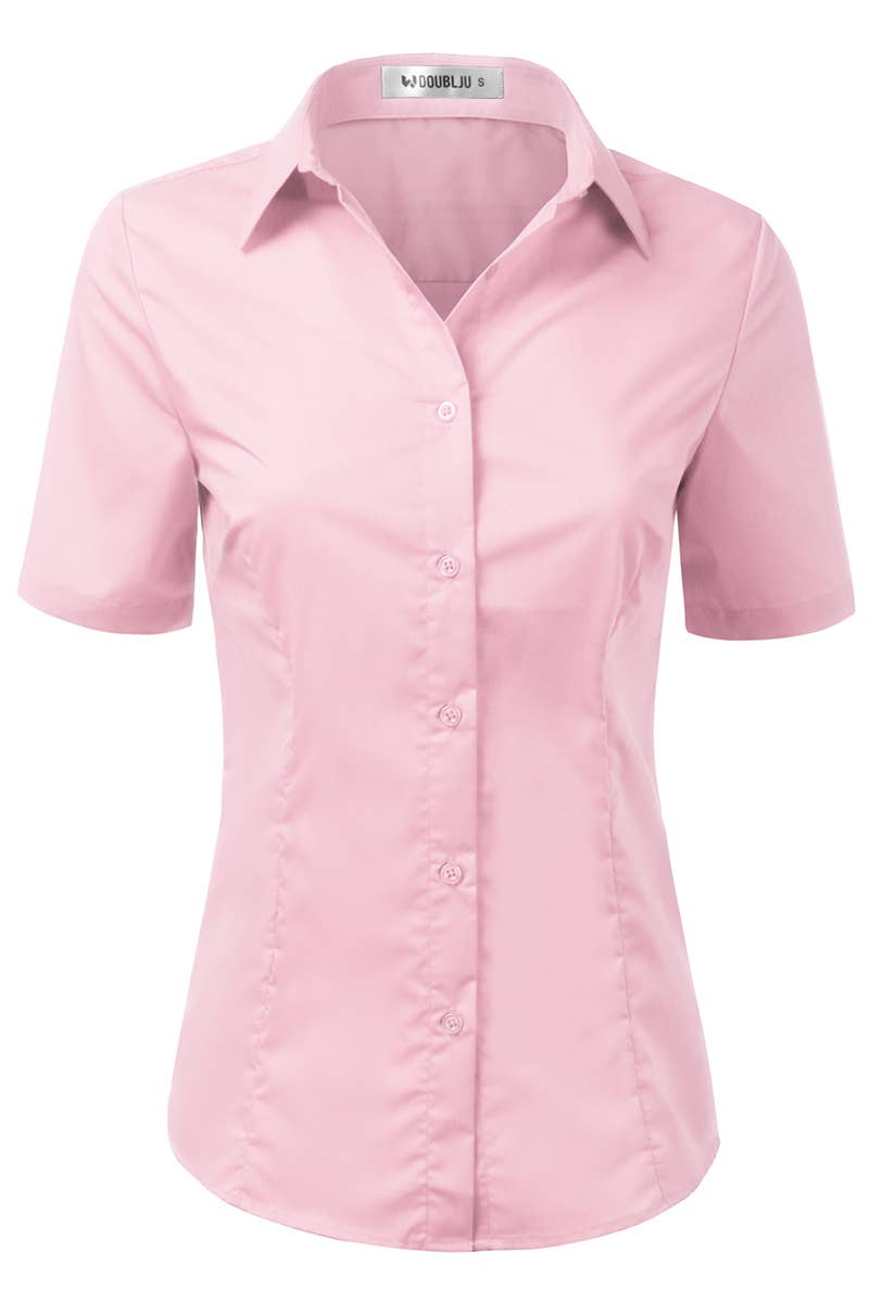 CWTSTS118_Slim Classic Short Sleeve Button Down Collar Shirt