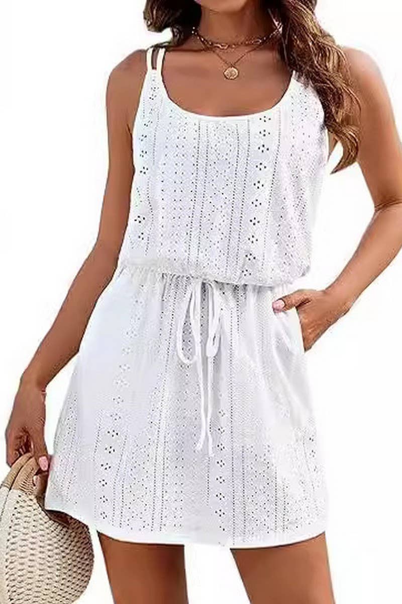 CWSS01292_SEXY BACKLESS DRESS WITH BELT AT THE SEASIDE