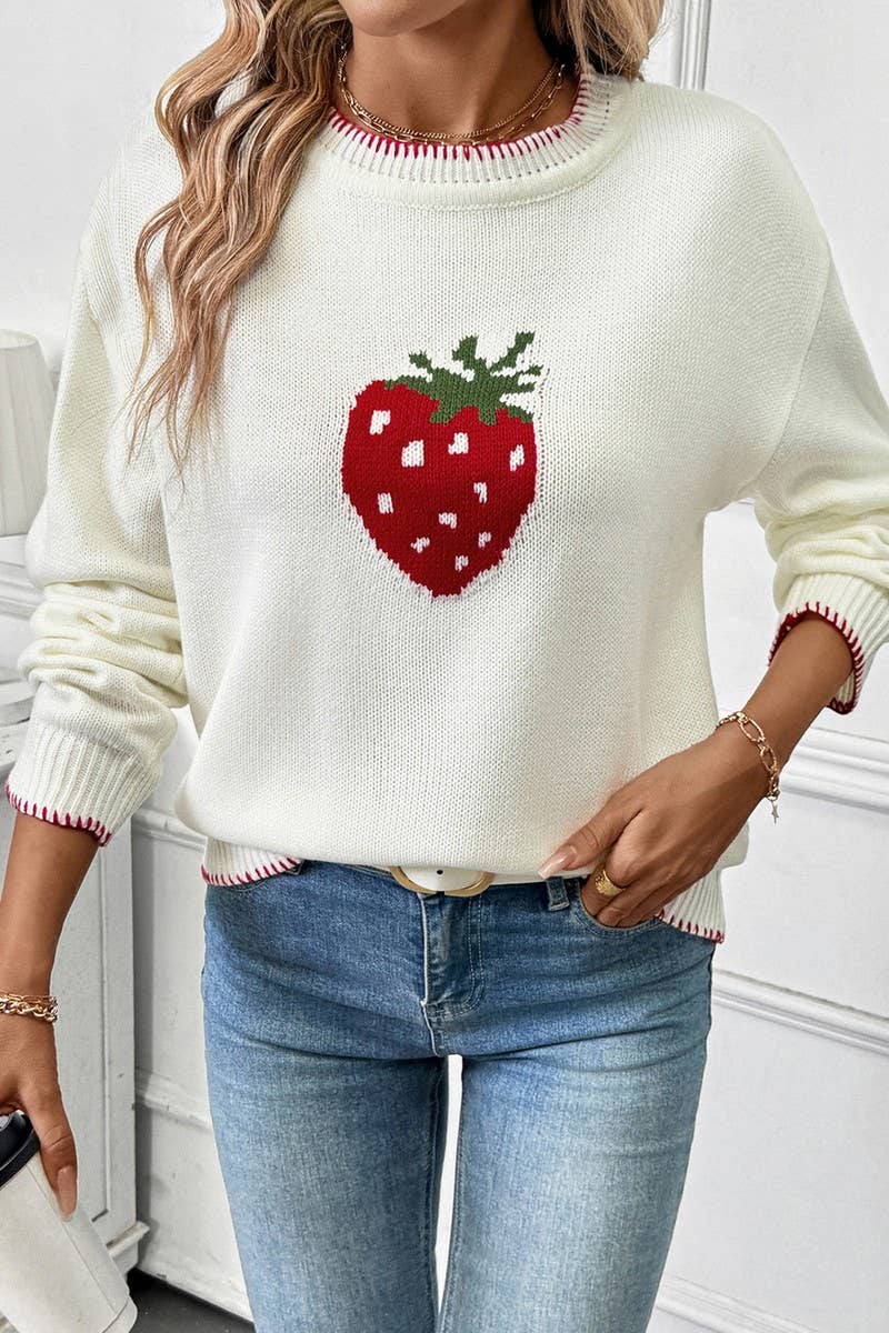 CWOSWL6911_CREW NECK STITCH DETAIL PULLOVER SWEATER