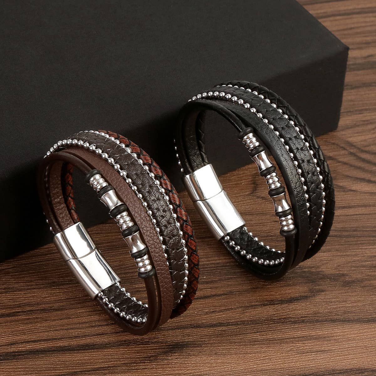 MULTI-LAYERED HANDWOVEN MAGNET CLASP BRACELET