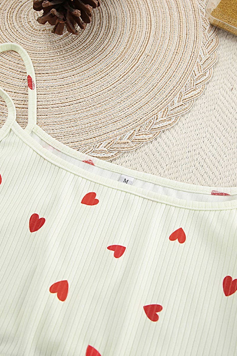 CWSPJ0052_KNIT PRINT HALTER SHORTS PAJAMA SET