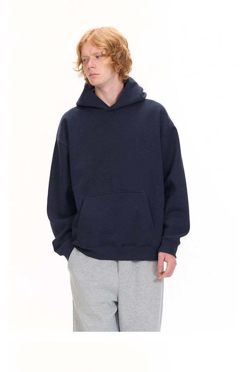 CWOHOL0765_SOLID COLOR THICKENED HOODED SWEATSHIRT