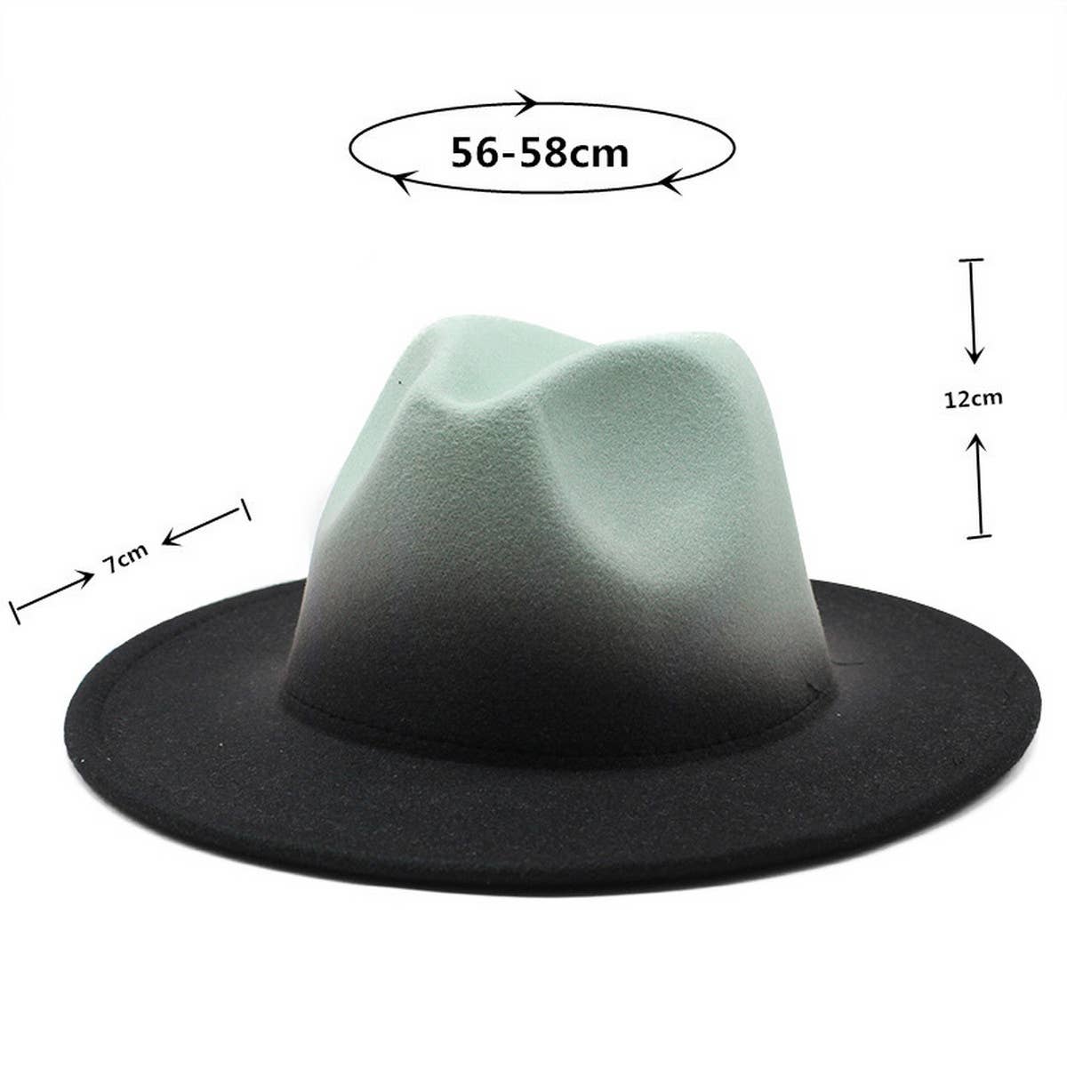 WOMEN GRADIENT TWO-COLOR THICK WOOL FELT HAT_CWAH0816