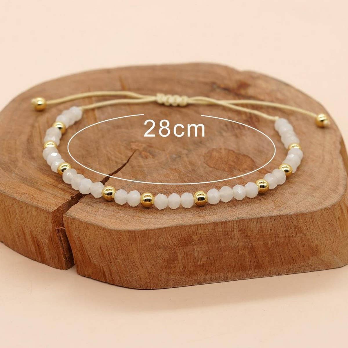 CRYSTAL GOLD BEADED HAND-WOVEN BRACELET