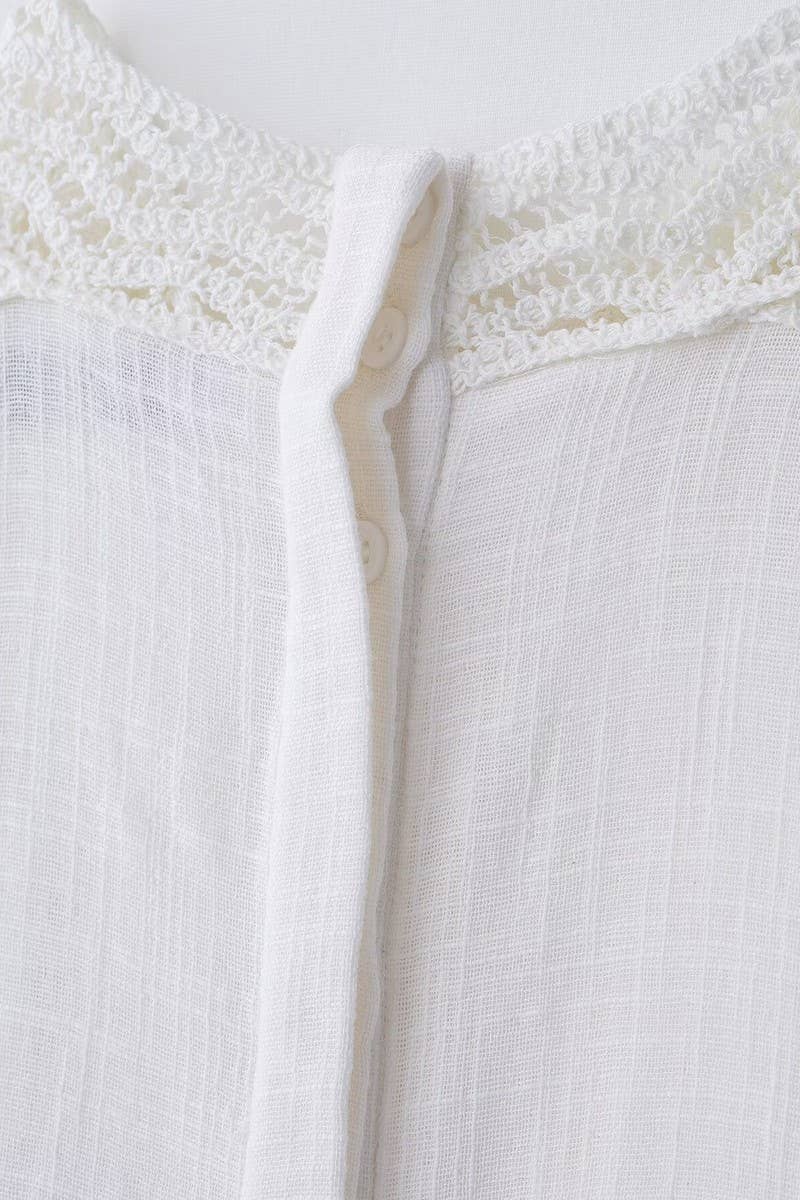 CWSBSS0062_CROCHETED SHORT-SLEEVED SHIRT + SKIRT GENTLE SUIT