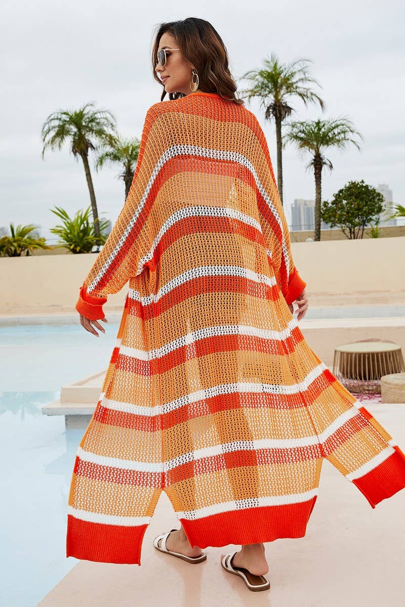 CWOCAL0588_Mesh Crochet Slouchy Open Front Cardigan Sweater