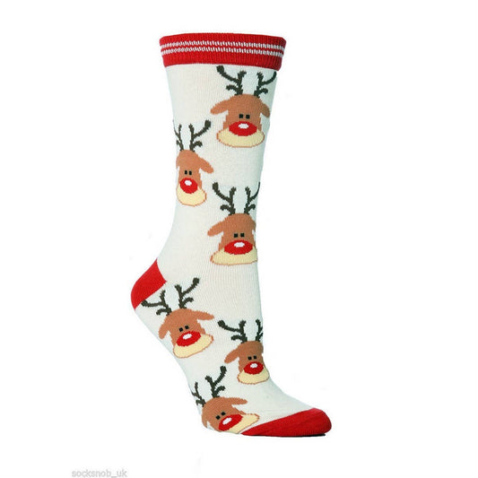 CWMM10092_CHRISTMAS REINDEER  CREW SOCKS UNISEX
