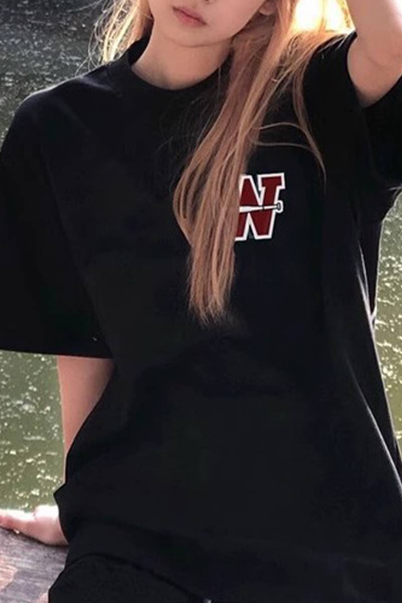 CWTTS0972_ LETTER W PRINTED T SHIRT