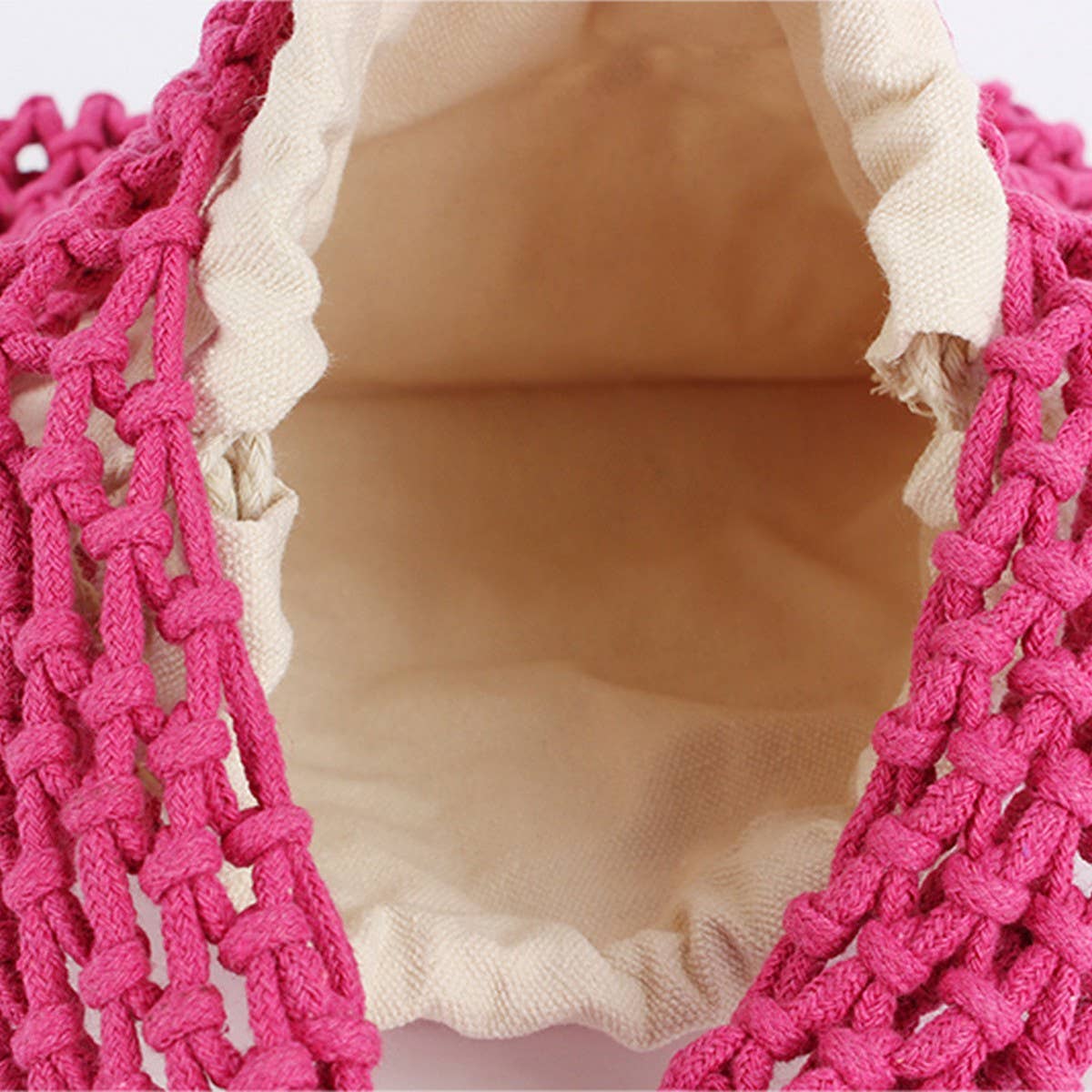 SOLID COLOR HOLLOW COTTON ROPE HAND-WOVEN BAG_CWAB4684