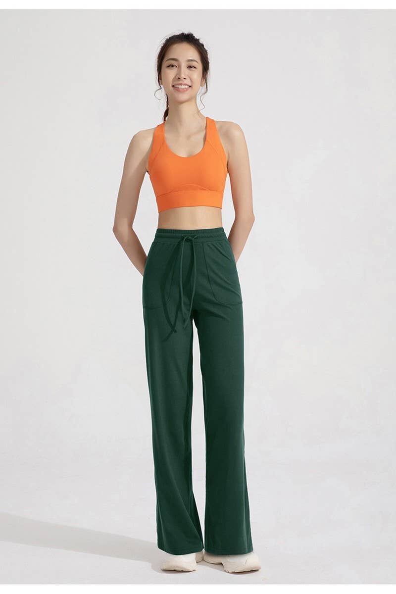 CWBLP1509_HIGH WAIST LOOSE POCKET WIDE LEG YOGA PANTS