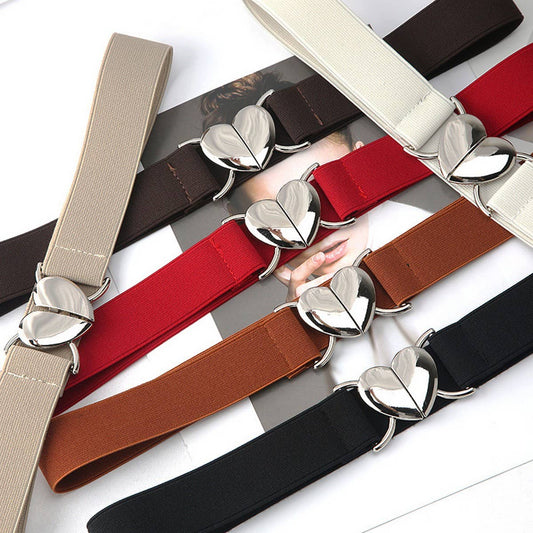 CWABE0562_LOVE BUCKLE ELASTIC BELT