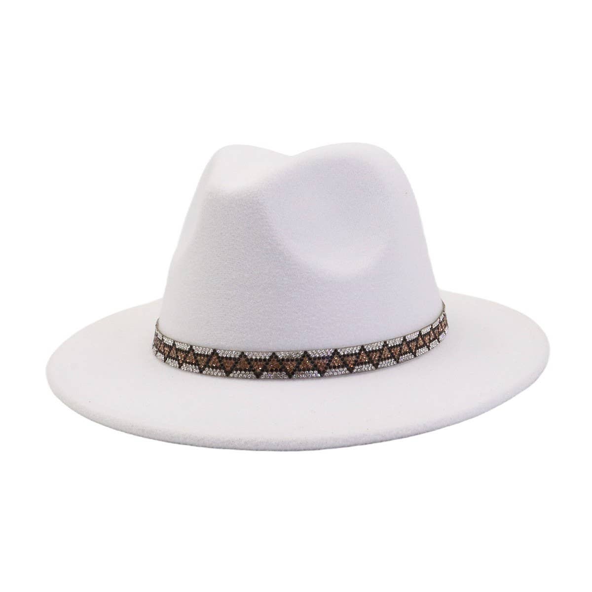 Men & Women Retro Wool Blend Fedora Hat _CWAH04393