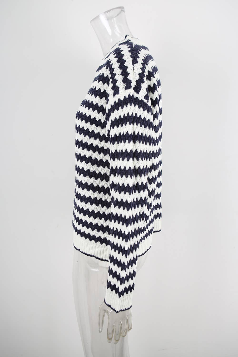 Advanced sense simple striped sweater