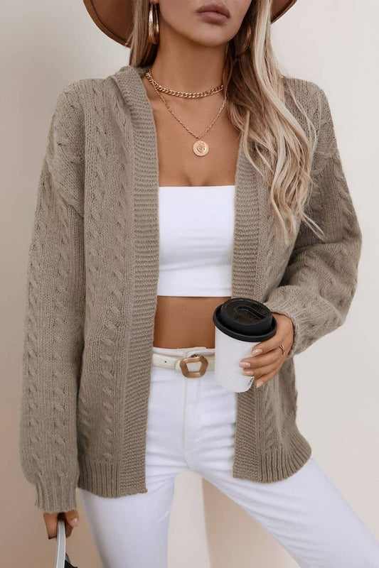 CWOCAL2351_SOLID LOOSE FIT HOODED KNIT CARDIGAN