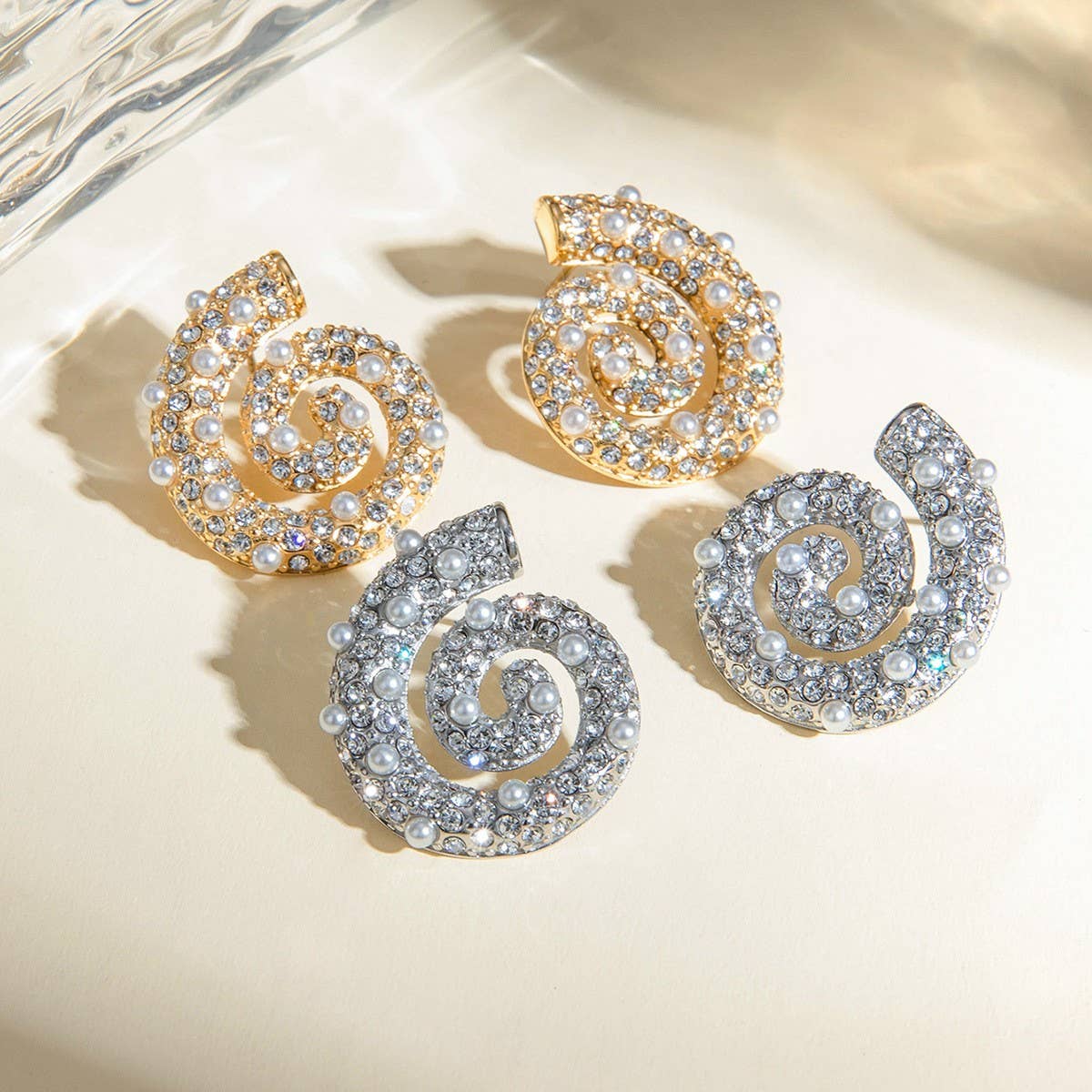 EXQUISITE STATEMENT THREAD-SHAPED PEARL EARRINGS_CWAJE1884
