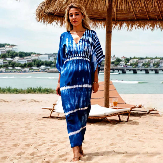 Rayon Tie-Dye Beach Kimono Bikini Cover-Up_CWMM6155