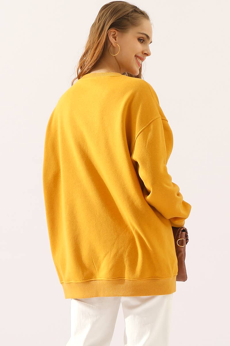 CWTTL1425_Round Neck Casual Long Sleeve Top