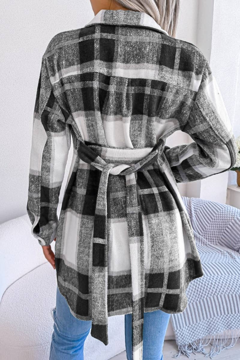 CWOCO0321_PADDED WOOL LONG-SLEEVED PLAID STRAP JACKET