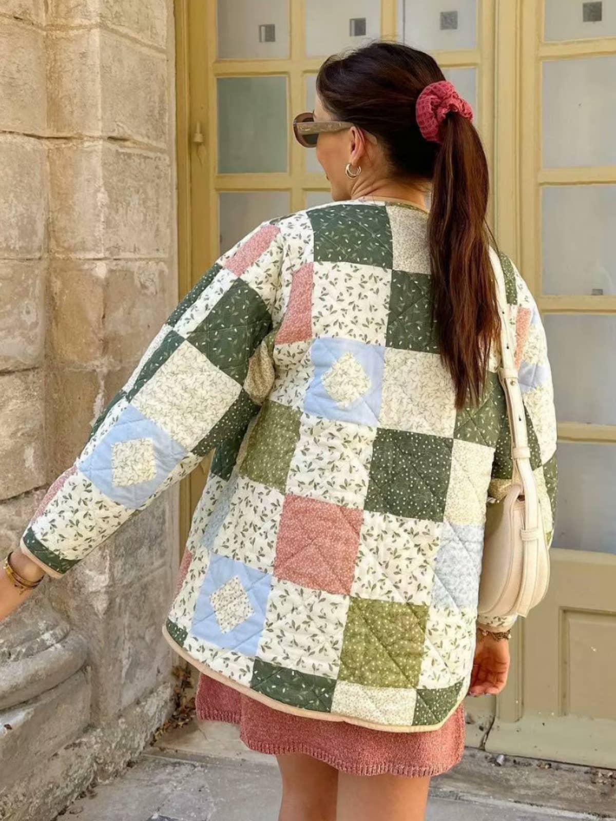 Fashionable printed loose quilted cotton jacket