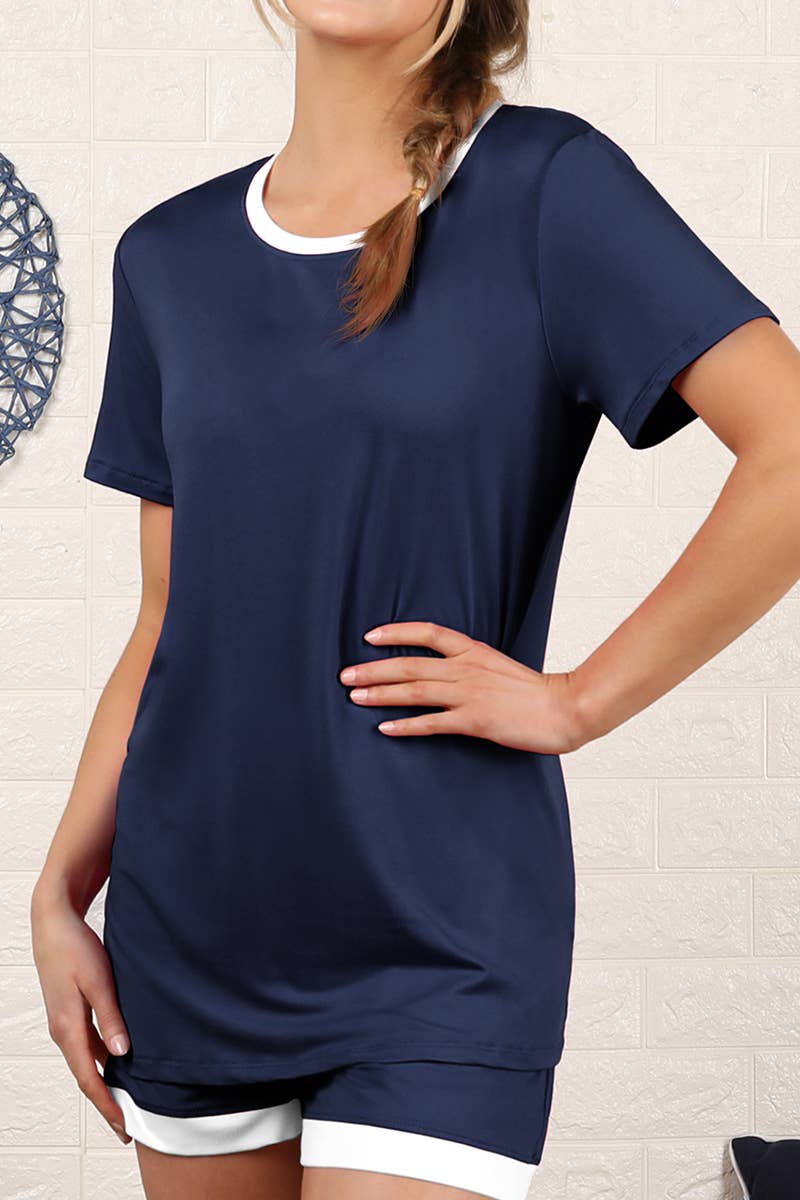 CWSPJ031-P_SHORT SLEEVE TOP WITH SHORTS PAJAMA SET