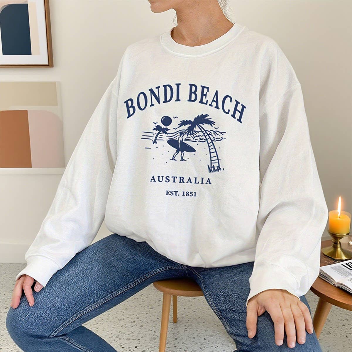 Bondi Beach Australia 1851 City Print hoodie