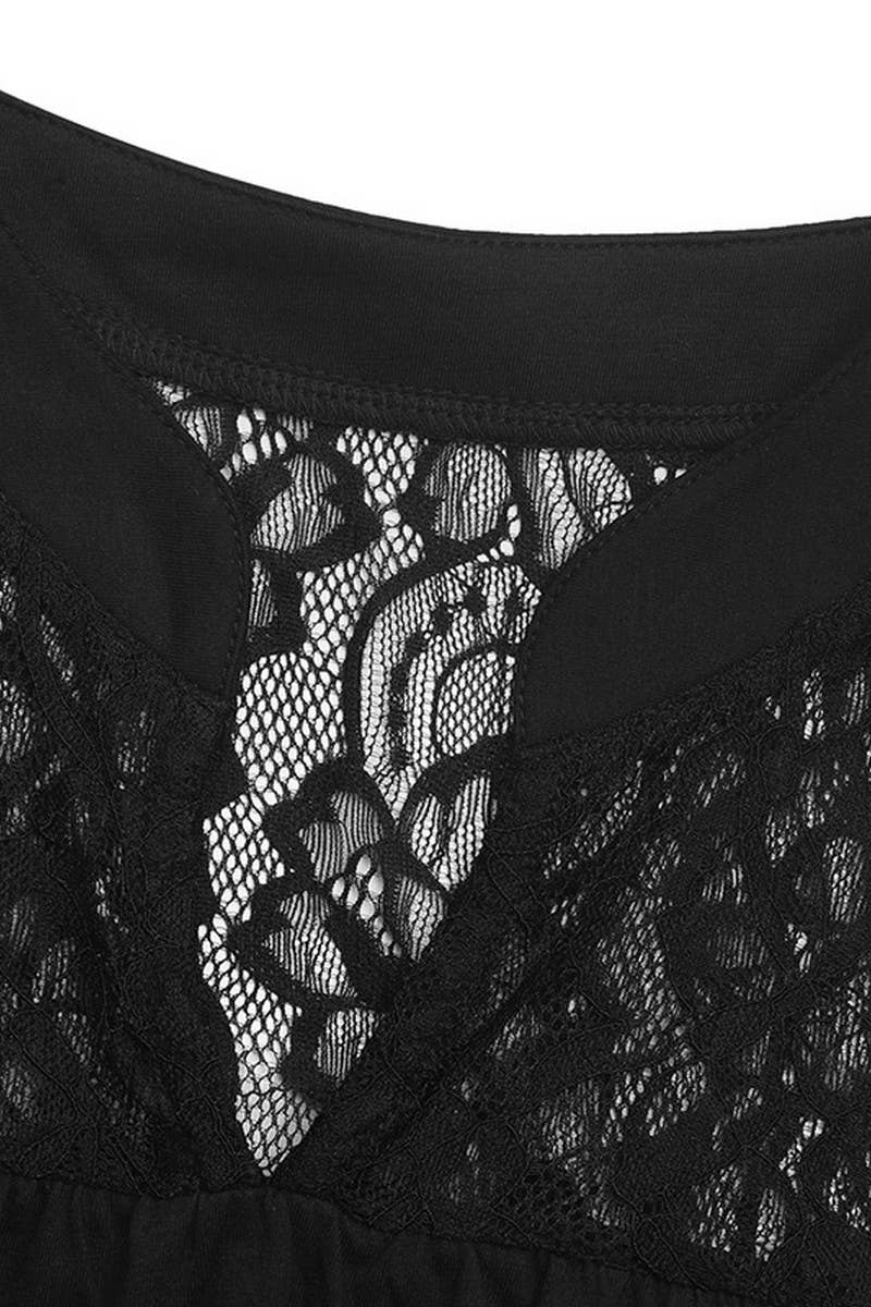 CWDSD4441_BLACK LACE SLEEVELESS DRESS