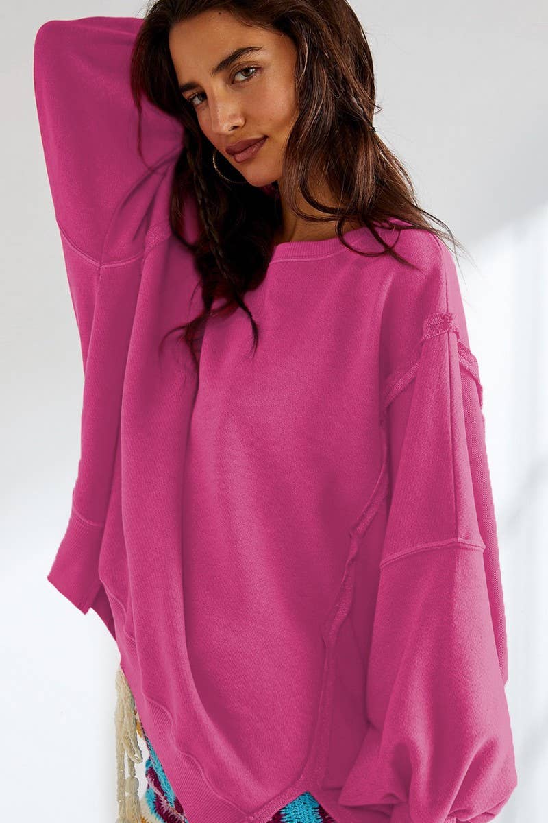 CREWNECK LONGSLEEVED SPORTS LOOSE HOODIE_CWOHOL0512