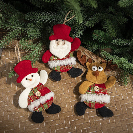Colorful Fabric Santa Reindeer Xmas Tree Decor