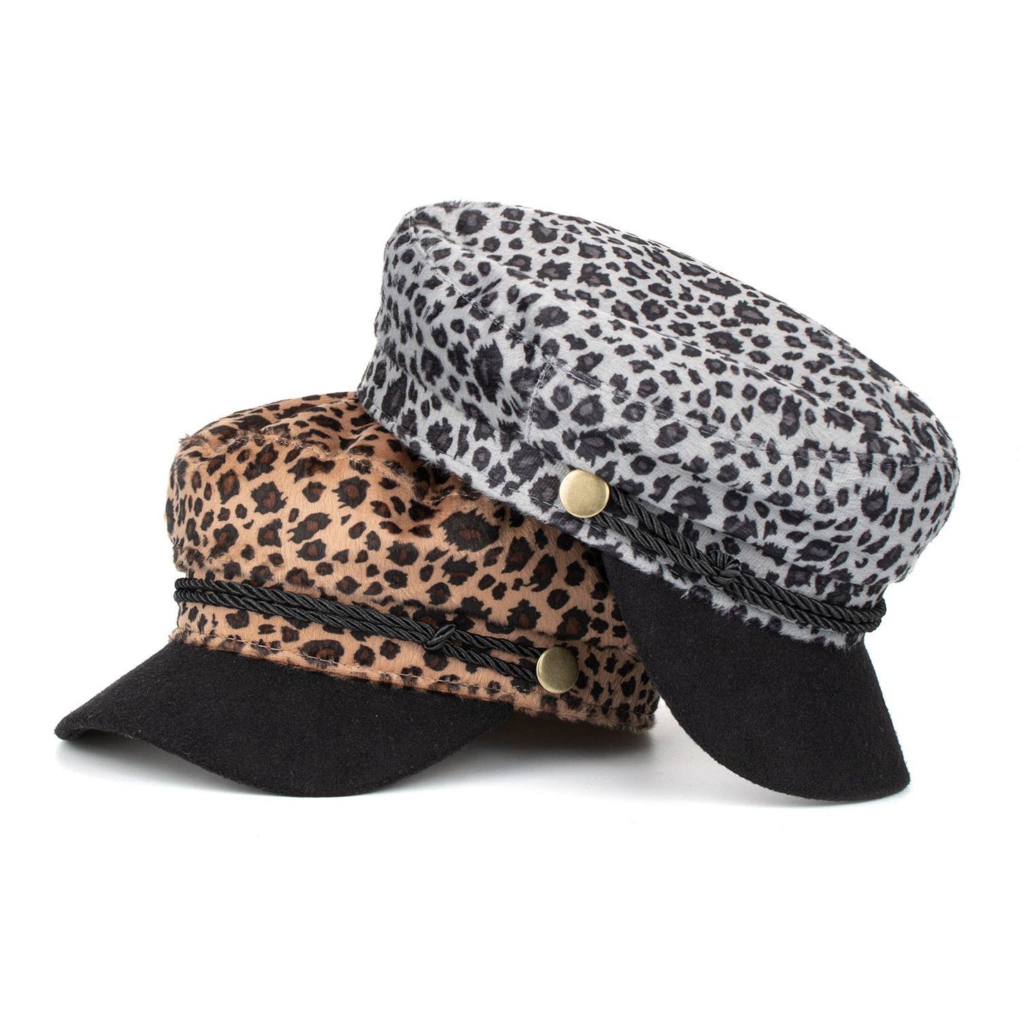 LEOPARD PRINT JACQUARD FASHION ALL-IN-ONE BERET