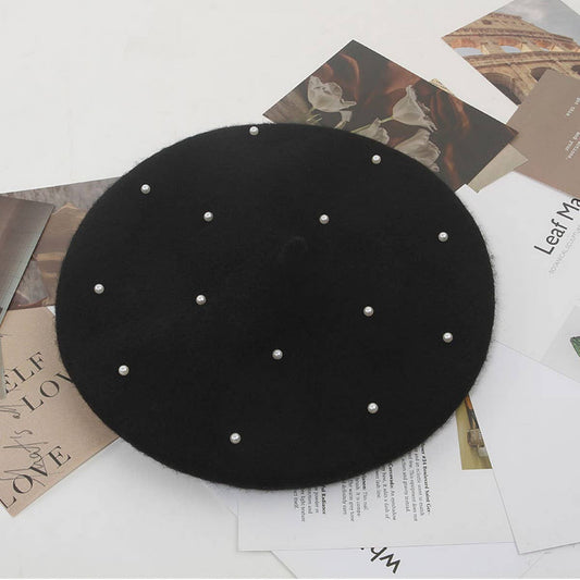 ELEGANT VINTAGE PEARL WARM BERET_CWAH1934