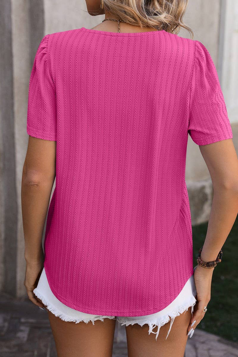 CWTTS0776_Sweetheart Neck Shirt Sleeve Top