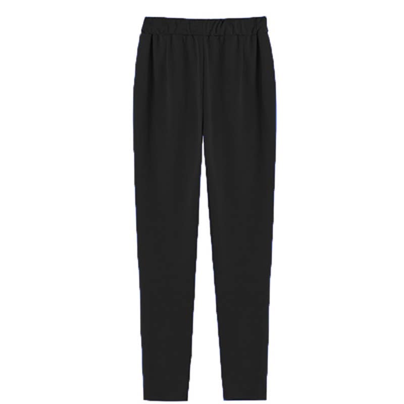 ELASTIC-WAISTED HIGH-WAISTED STRETCH HAREN PANTS