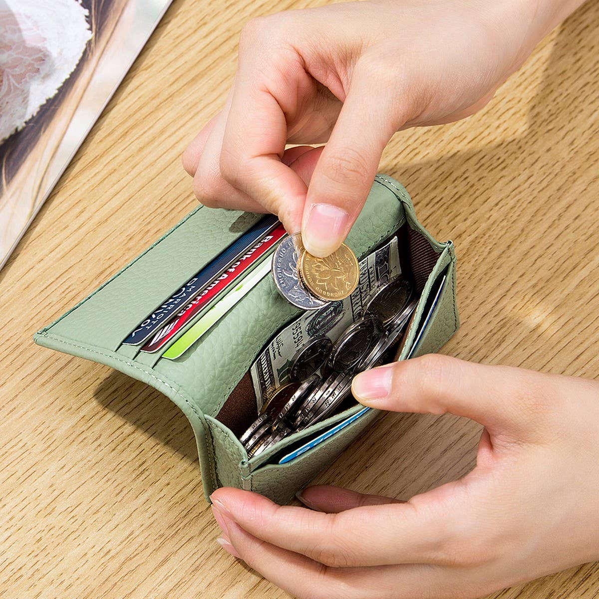 CASUAL TOPLAYER COWHIDE GENUINE LEATHER CARD HOLDER_CWAB3826