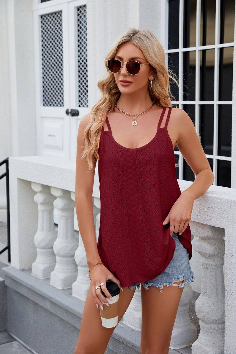 CWTTSL0228_Sleeveless Double Strap Knit Top