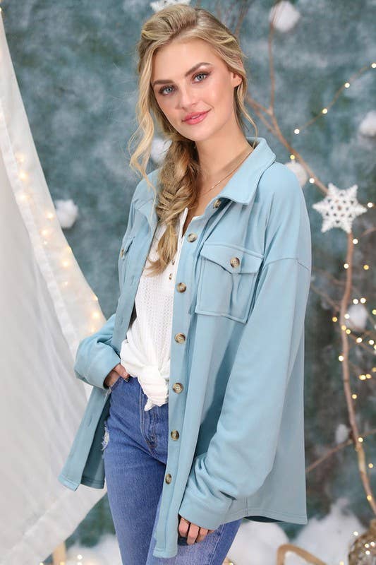 CWOJA701_SOFT AND WARM OVERSHIRTS BUTTON DOWN JACKET