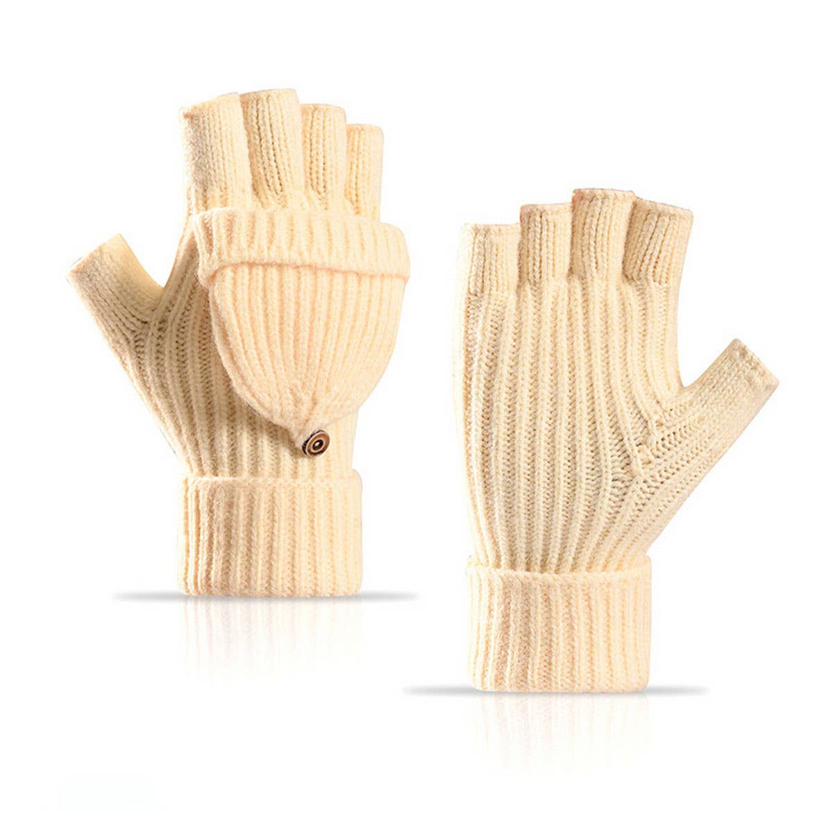 CWAG00588_UNISEX WINTER KNIT FLIP TOP FINGERLESS GLOVES