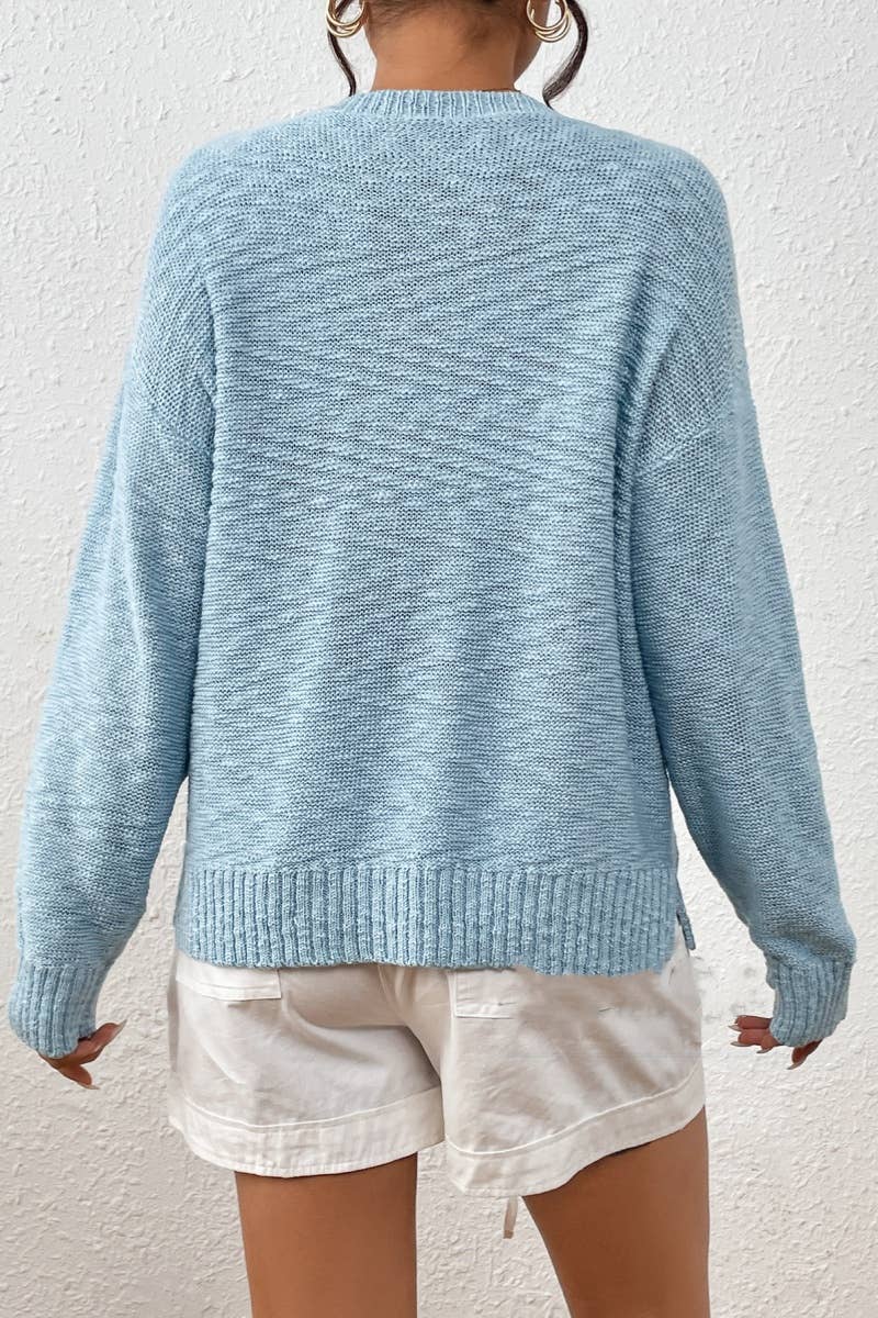 CWOSWL6516_INDEPENDENCE DAY LETTER LONG-SLEEVED SWEATER