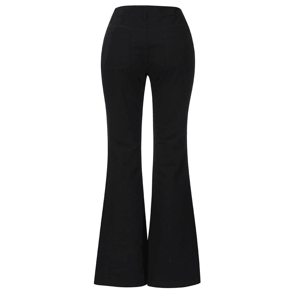 Breasted flared flared high-bounce slim jeans